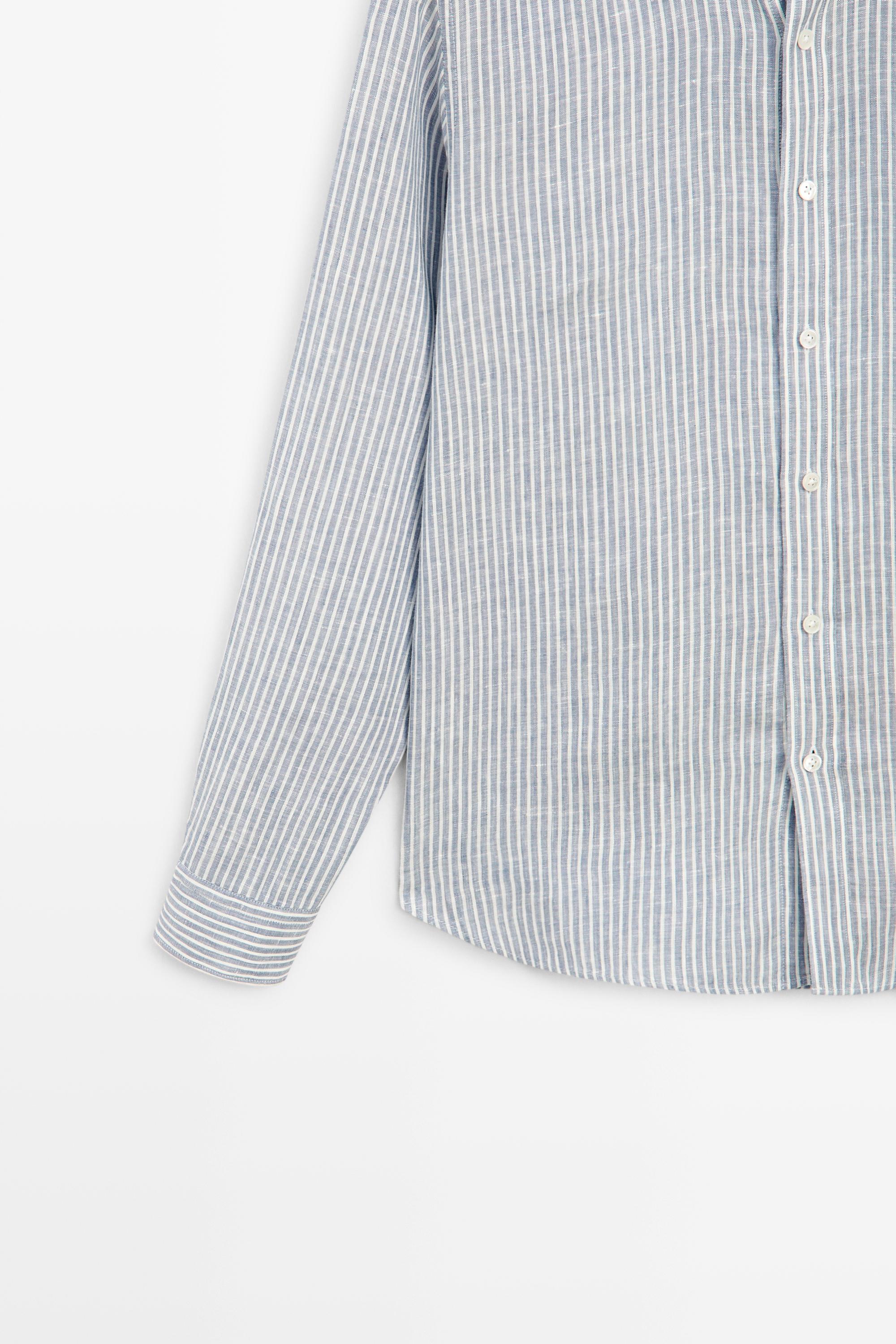 100% linen striped shirt